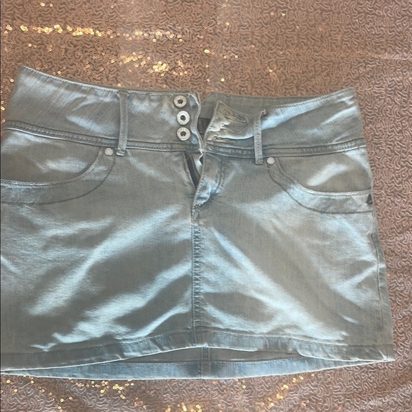 Casual Blue Gray Mini Skirt for Night Out - Picture 1 of 6